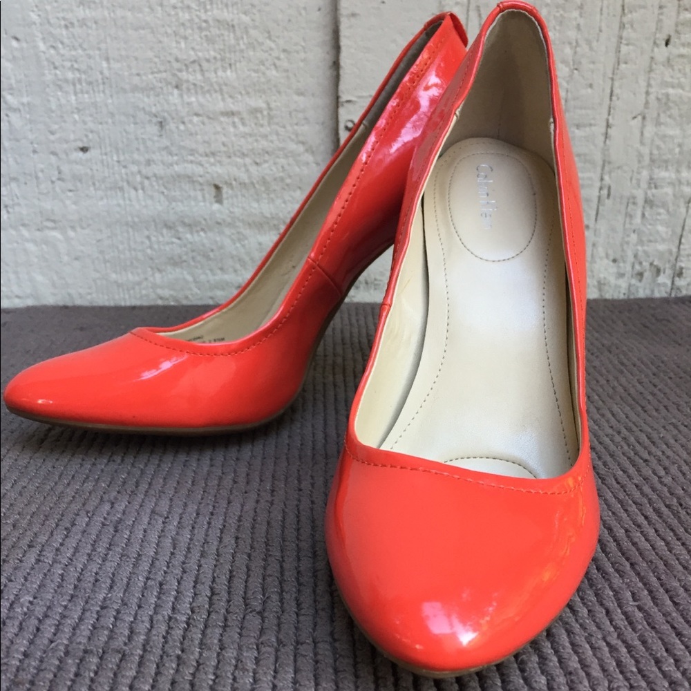 Red Patent Leather Calvin Klein Heels